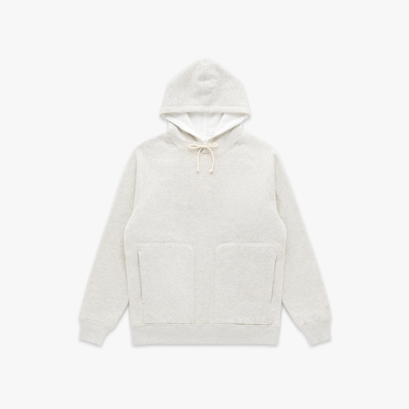 Knickerbocker - Double Face Waffle Hoodie in Oat Grey