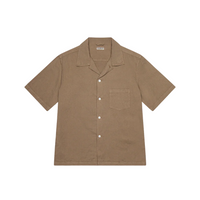 Knickerbocker - Cotton & Linen Robie Shirt in Brown