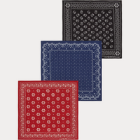 Ralph Lauren - Cotton Bandana 3-pack Set (20" X 20") - Red/indigo/black/cream