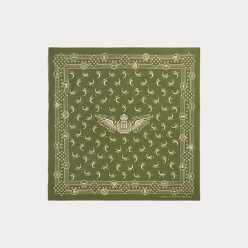 Ralph Lauren - Flight Cotton Bandana (20" X 20") - Olive Drab/cream