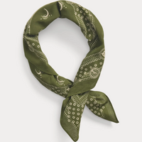 Ralph Lauren - Flight Cotton Bandana (20" X 20") - Olive Drab/cream