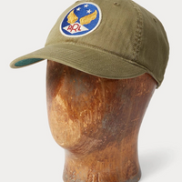 Ralph Lauren - Cotton Herringbone Twill Garmentdyed Ball Cap W/ Winged RRL - Crest Brewster Green