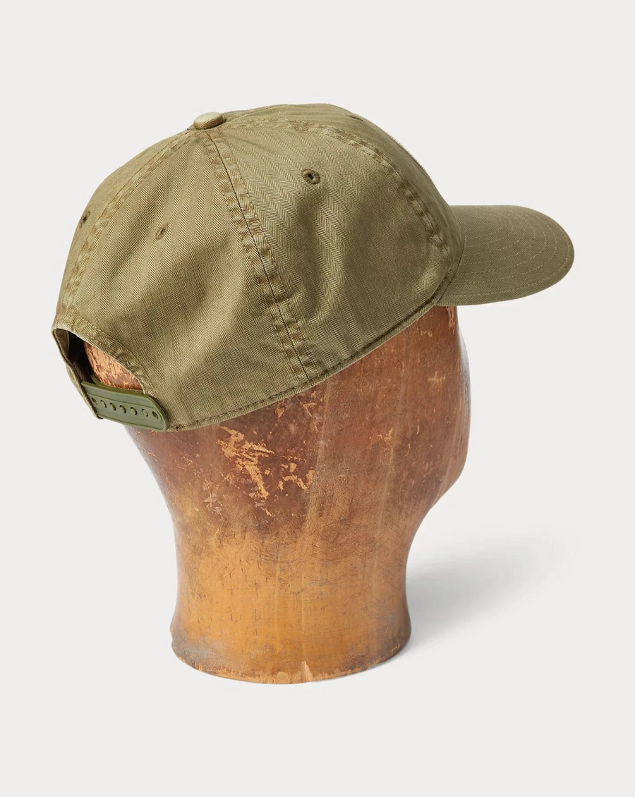 Ralph Lauren - Cotton Herringbone Twill Garmentdyed Ball Cap W/ Winged RRL - Crest Brewster Green