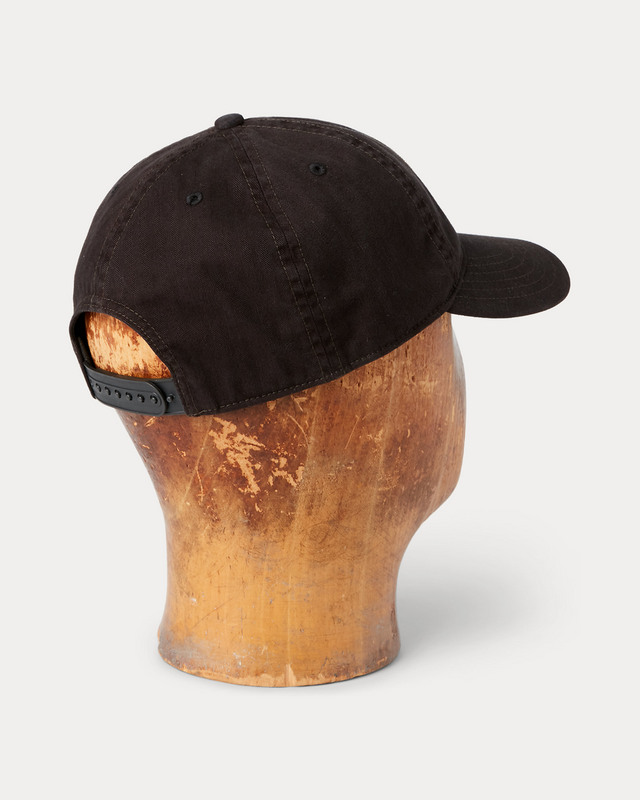 Ralph Lauren - Cotton Herringbone Twill Garmentdyed Ball Cap W/ Winged RRL - Black