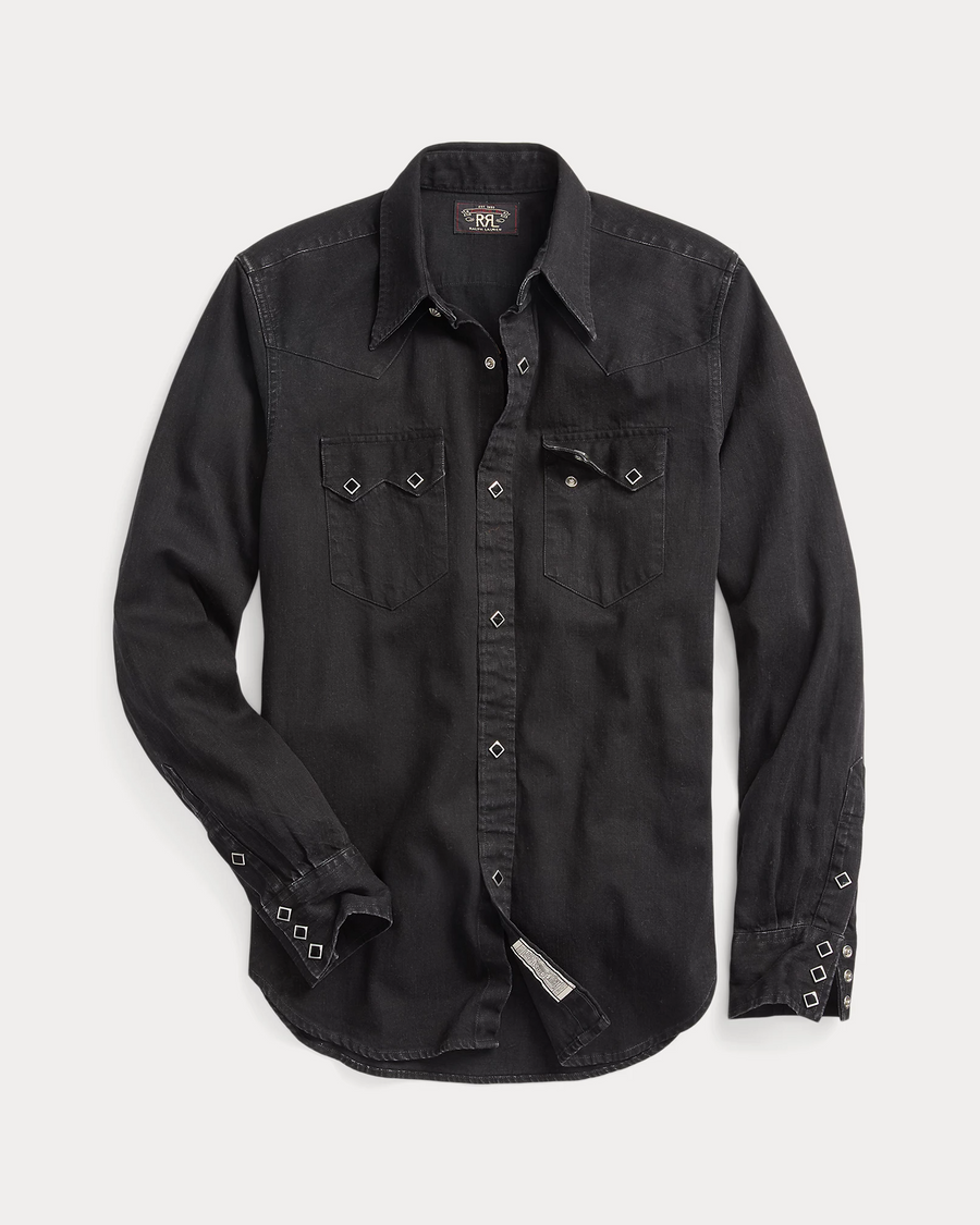 Ralph Lauren - Long-sleeve Denim Sawtooth Western Workshirt - Black