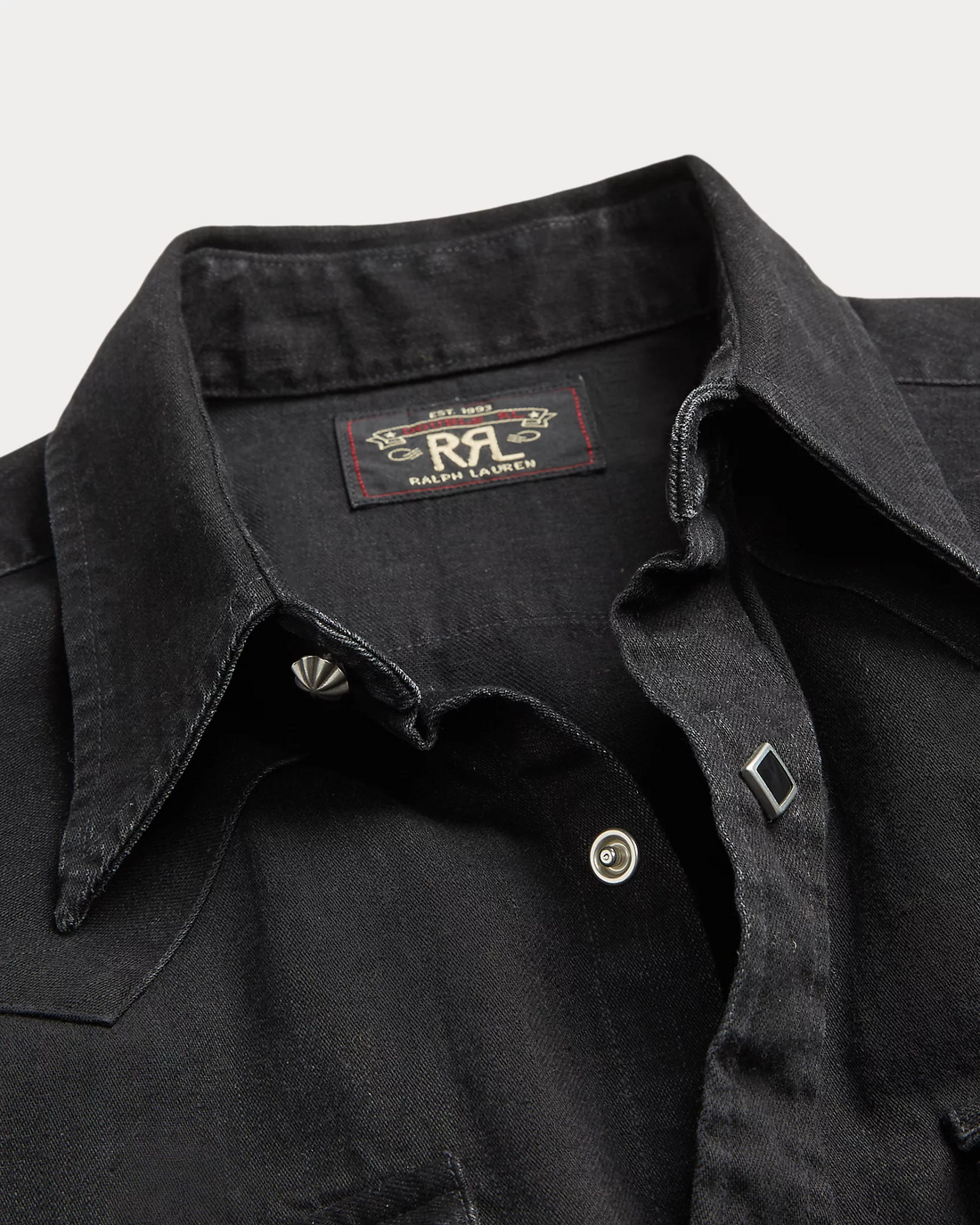 Double RL - Long-sleeve Denim Sawtooth Western Workshirt - Black Double RL - Long-sleeve Denim Sawtooth Western Workshirt - Black