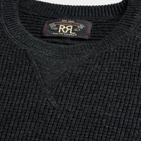 Ralph Lauren - Cotton/wool Waffle Knit Crewneck Sweater - Black Heather