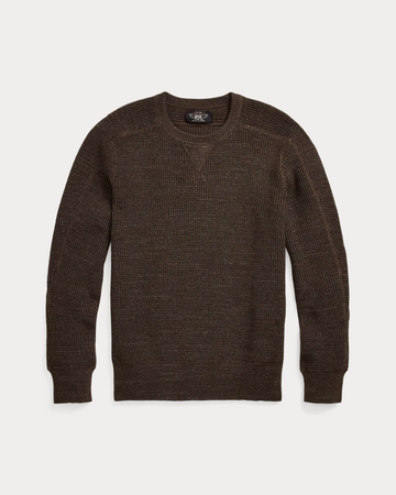 Ralph Lauren - Cotton/wool Waffle Knit Crewneck Sweater - Dark Olive Heather