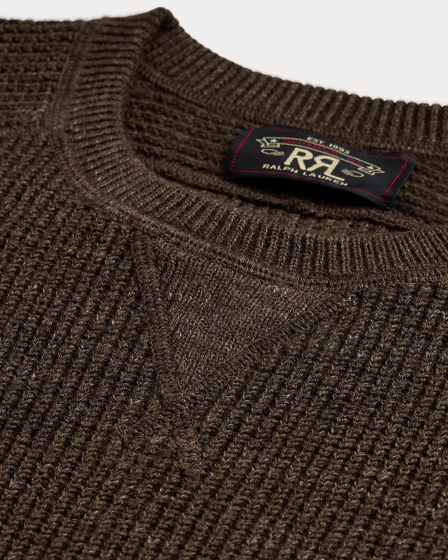 Ralph Lauren - Cotton/wool Waffle Knit Crewneck Sweater - Dark Olive Heather