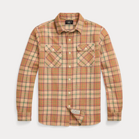 Ralph Lauren - Long-sleeve Cotton Plaid Twill Matlock Workshirt Rl-719 - Orange Multi