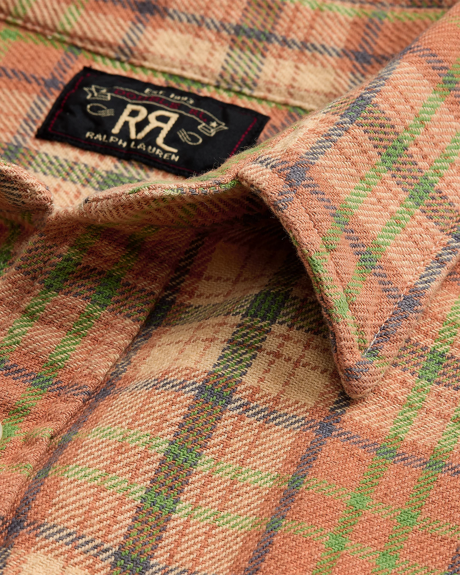 Ralph Lauren - Long-sleeve Cotton Plaid Twill Matlock Workshirt Rl-719 - Orange Multi