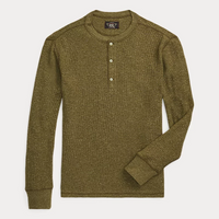 Ralph Lauren - Long-sleeve Cotton Waffle Knit Henley - Olive