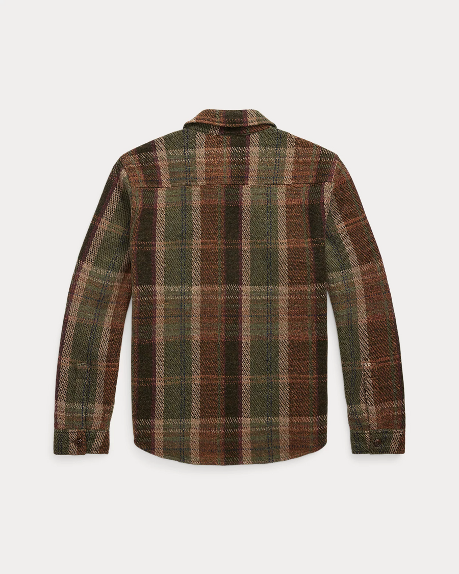 Ralph Lauren - Plaid Wool-Cashmere Workshirt Sweater - Olive Multi