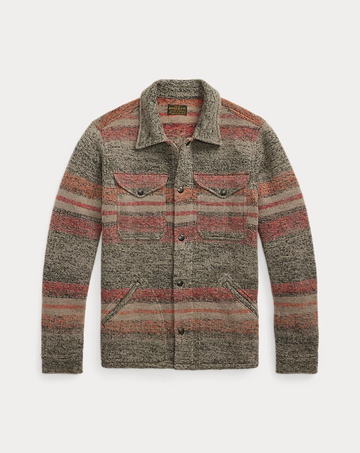 Ralph Lauren - Striped Double-Knit Wool-Blend Jacket - Red/multi