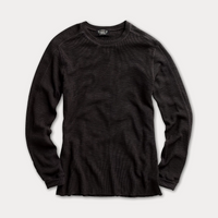 Double RL - Waffle-Knit Crewneck - Faded Black Canvas