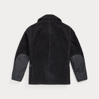 Double RL - Denim-Trim Corudory Peacoat in Vintage Navy