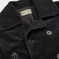 Double RL - Denim-Trim Corudory Peacoat in Vintage Navy