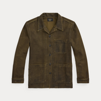 Double RL - Reverse-Sateen Overshirt in Washed Brown