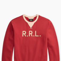 Double RL - Cotton Terry Sweatshirt - Red/Multi