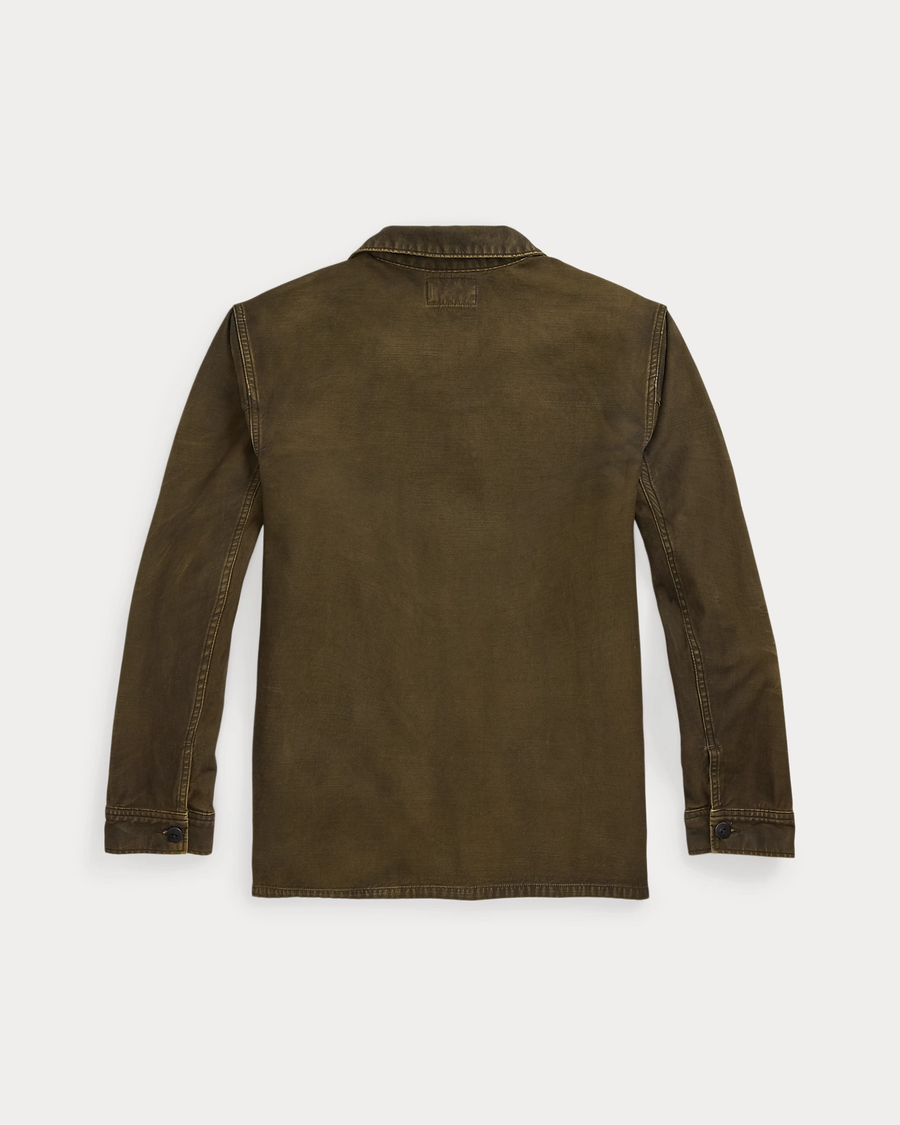 Double RL - Reverse-Sateen Overshirt in Washed Brown