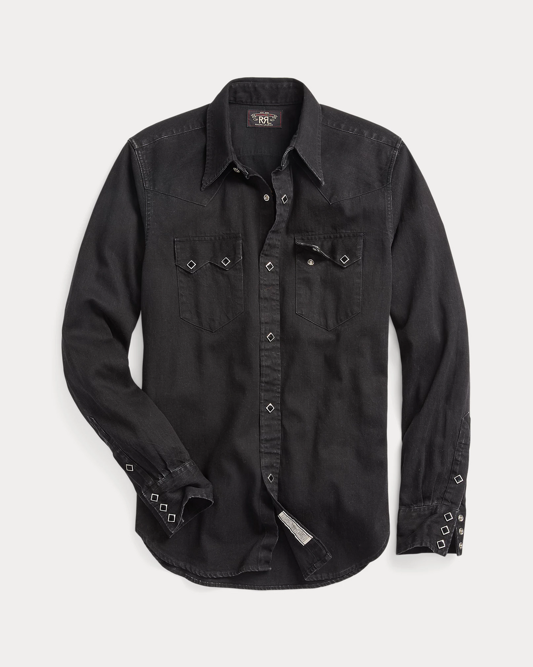 Double RL - Slim Fit Denim Western Shirt - Black