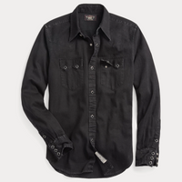 Double RL - Slim Fit Denim Western Shirt - Black
