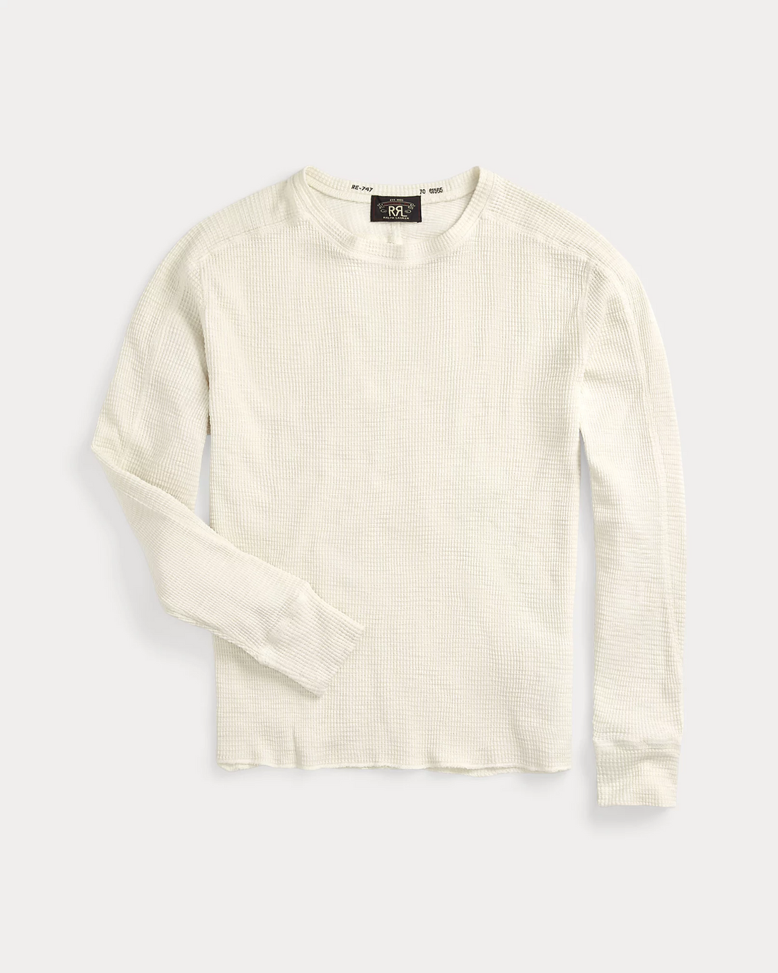 Double RL - Waffle-Knit Crewneck - Paper White