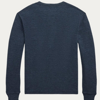 Ralph Lauren -Long Sleeve Cotton Waffle Knit Henley -  Navy Heather