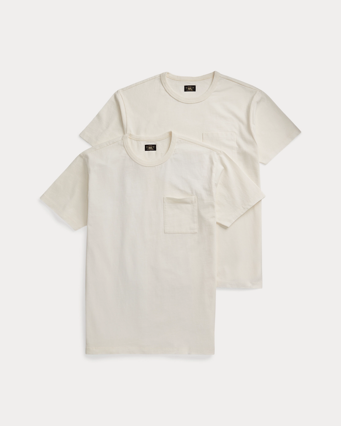 Double RL - Garment-Dyed Pocket T-Shirt - Warm White