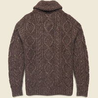 Double RL Cable Shawl Cardigan