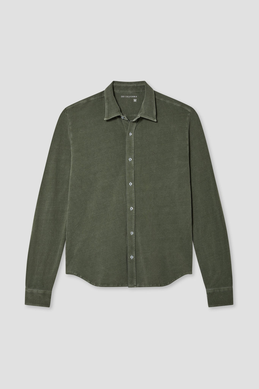 Save Khaki United LS Pique Easy Shirt in Cotton Hemp - Lichen
