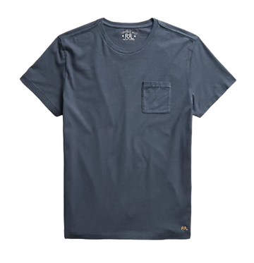 Double RL - Garment-Dyed Pocket T-Shirt in Navy