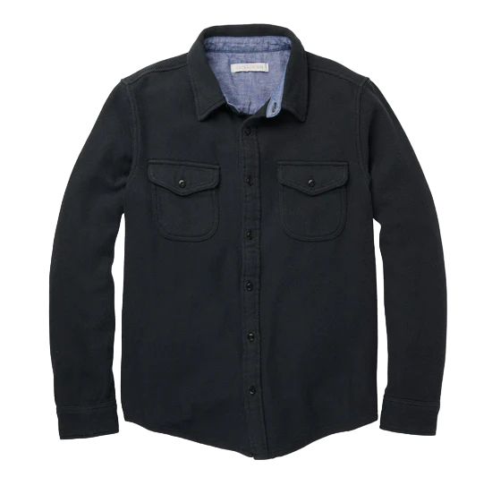 Outerknown - Blanket Shirt in Pitch Black – Fountainhead NY Outerknown - Blanket Shirt in Pitch Black – Fountainhead NY