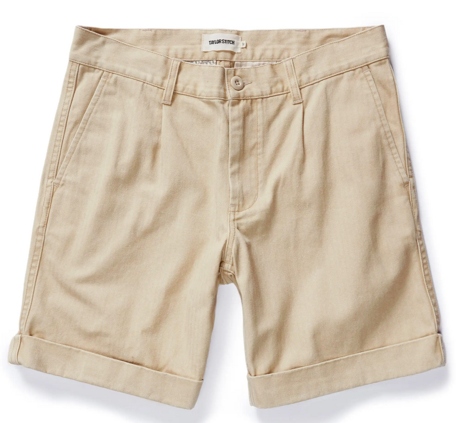 Taylor Stitch - The Matlow Short in Dune Washed Herringbone