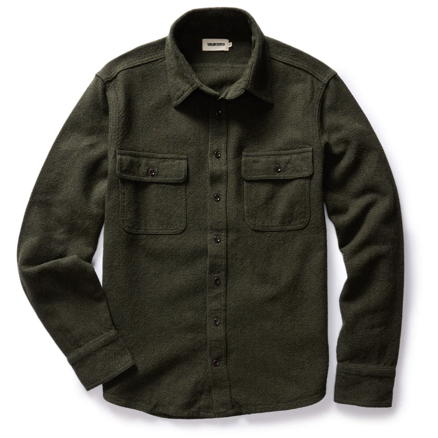 Taylor Stitch - The Ledge Shirt in Dark Forest Linen Tweed