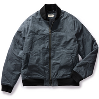 Taylor Stitch - The Bomber Jacket in Charcoal Dry Wax