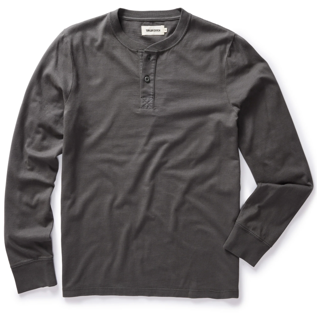 Taylor Stitch - The Organic Cotton Henley in Faded Black