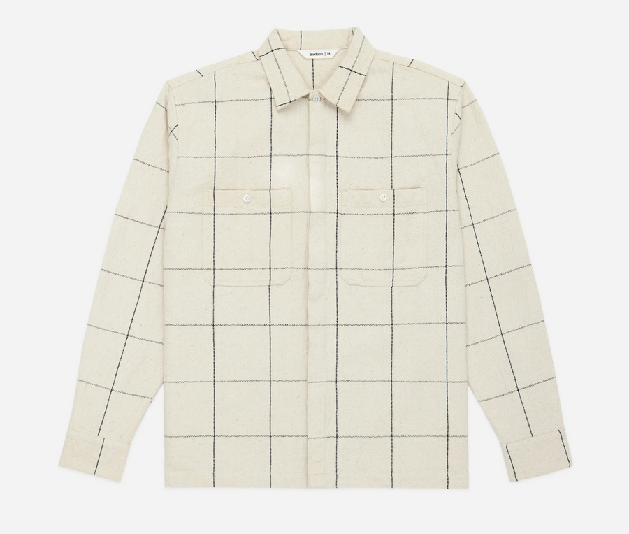 3sixteen - Long Sleeve Workshirt in White Grid