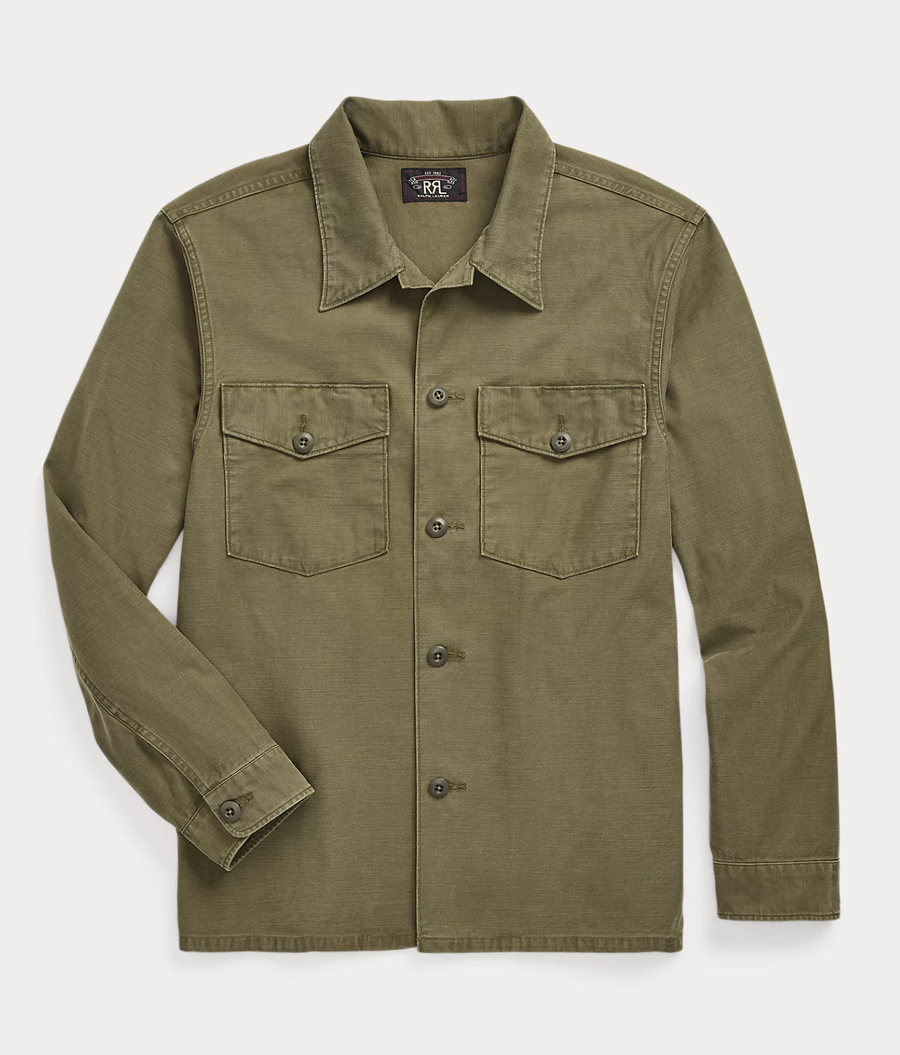 Double RL - Reverse-Sateen Overshirt in Olive – Fountainhead NY Double RL - Reverse-Sateen Overshirt in Olive – Fountainhead NY