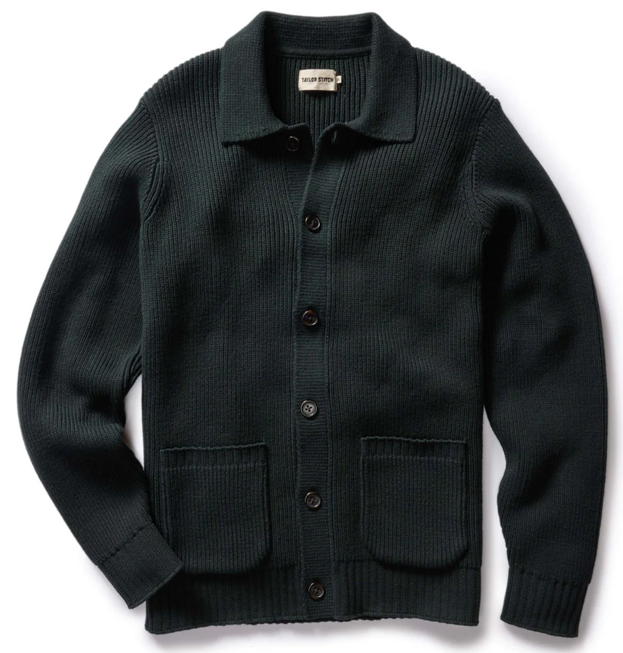Taylor Stitch - The Harbor Sweater Jacket in Black Pine Heather