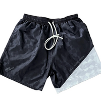 All Time High - Checkerboard Football Shorts - Black/Silver