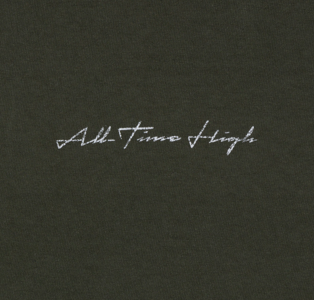 All Time High - Script Logo Tee in Dark Green