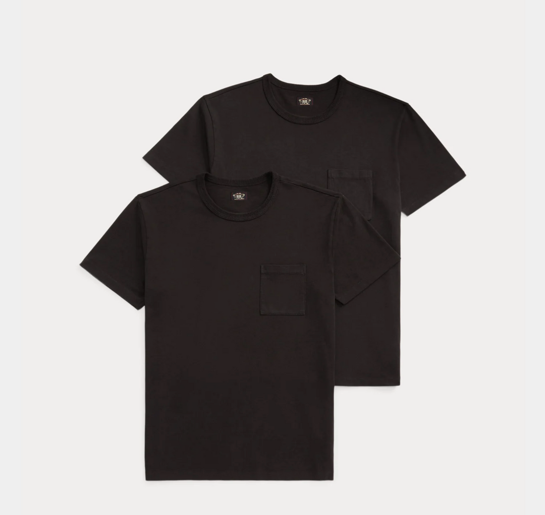 Ralph Lauren - Short-sleeve Cotton Jersey Knit Pocket T-shirt (2 Pack) - Black