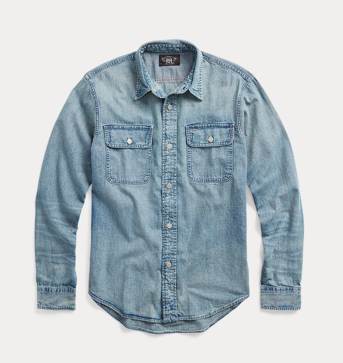 Double RL - Indigo Denim Workshirt in Clearfield Wash