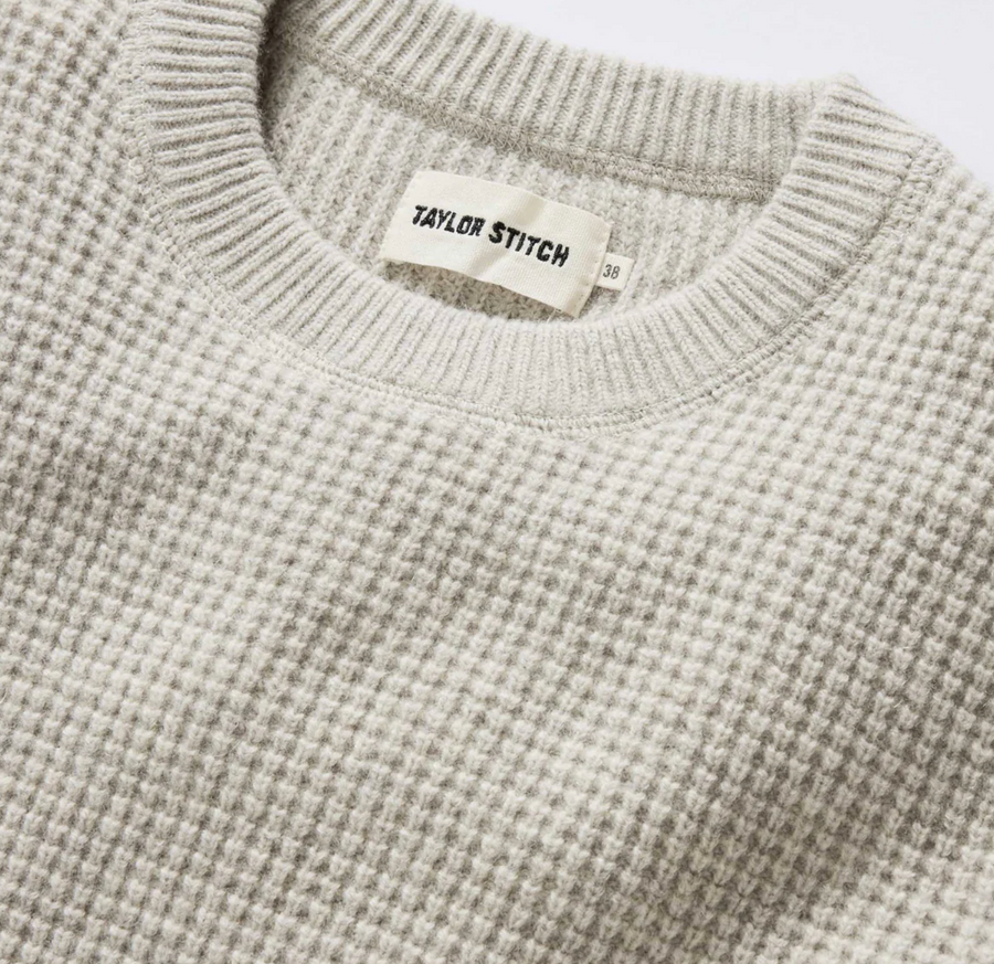 Taylor Stitch - The Sidecountry Crew in Heather Fog Merino Waffle