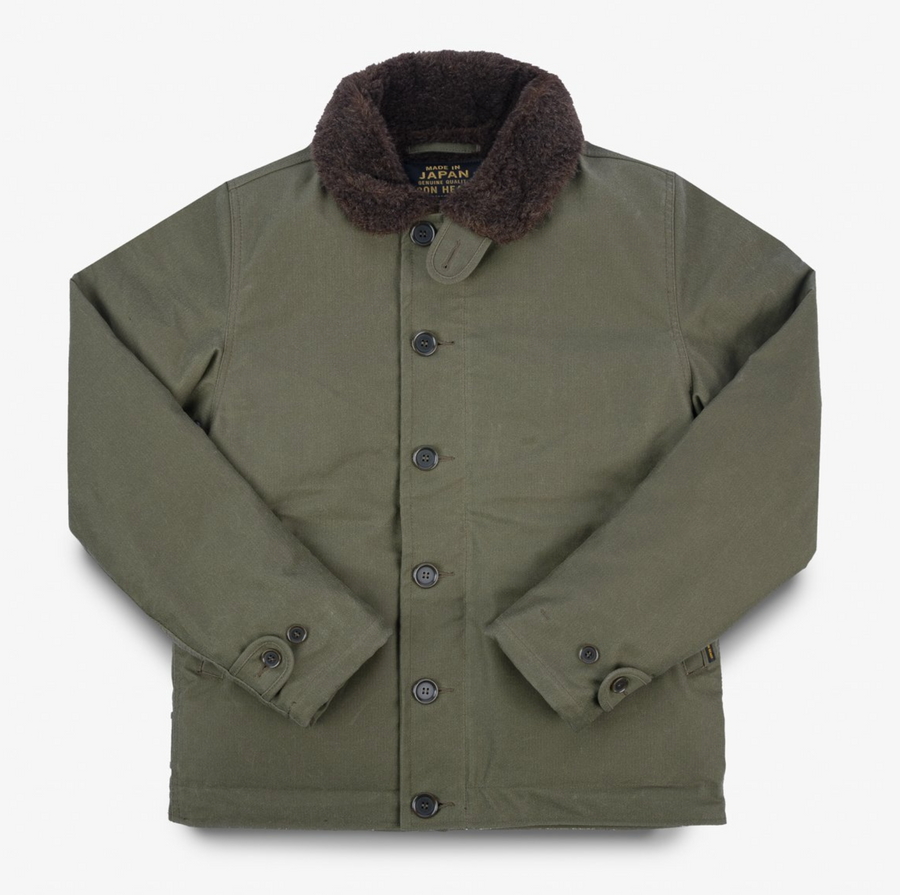 Iron Heart - Oiled Whipcord N1 Deck Jacket - Army Green