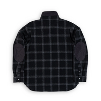 Beringia - Farallon Wool Plaid Shirt in Black Plaid