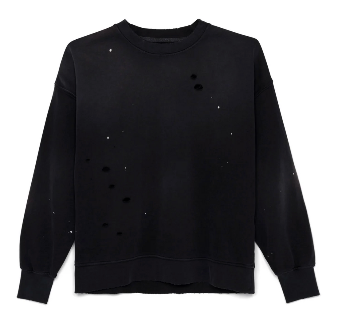 All Time High - PAINTED FRENCH TERRY DARTED CREWNECK in vintage black