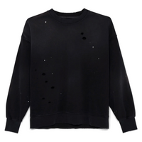 All Time High - PAINTED FRENCH TERRY DARTED CREWNECK in vintage black