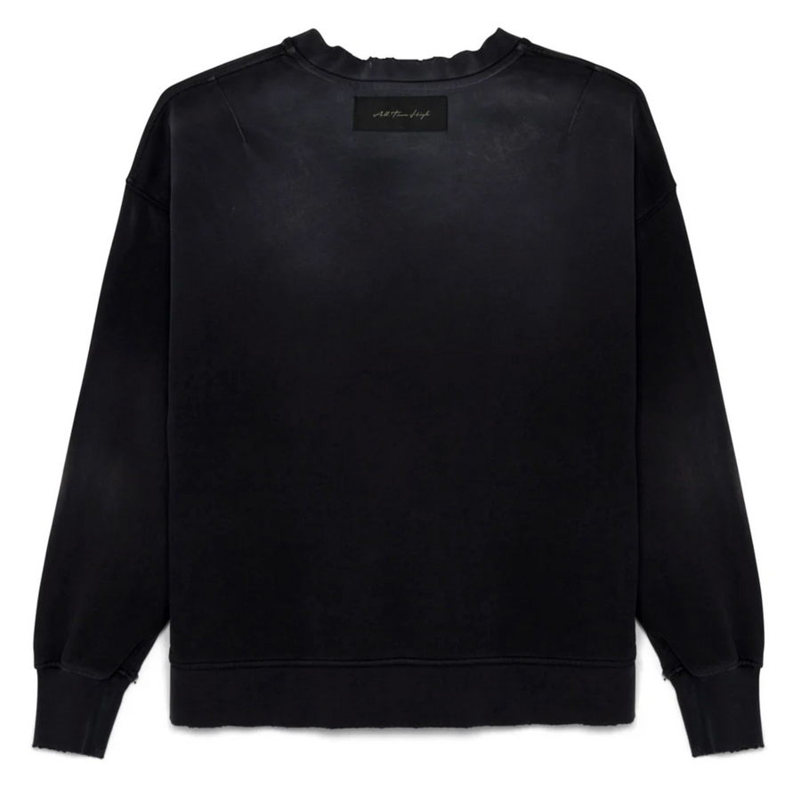 All Time High - PAINTED FRENCH TERRY DARTED CREWNECK in vintage black